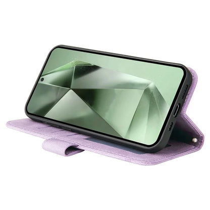 For Samsung Galaxy S24 FE Wallet Case Leather Phone Cover Tree Pattern Hardware