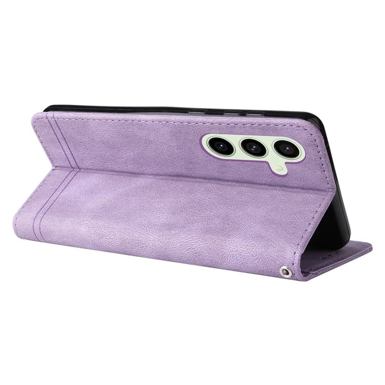 For Samsung Galaxy S24 FE Wallet Case Leather Phone Cover Tree Pattern Hardware