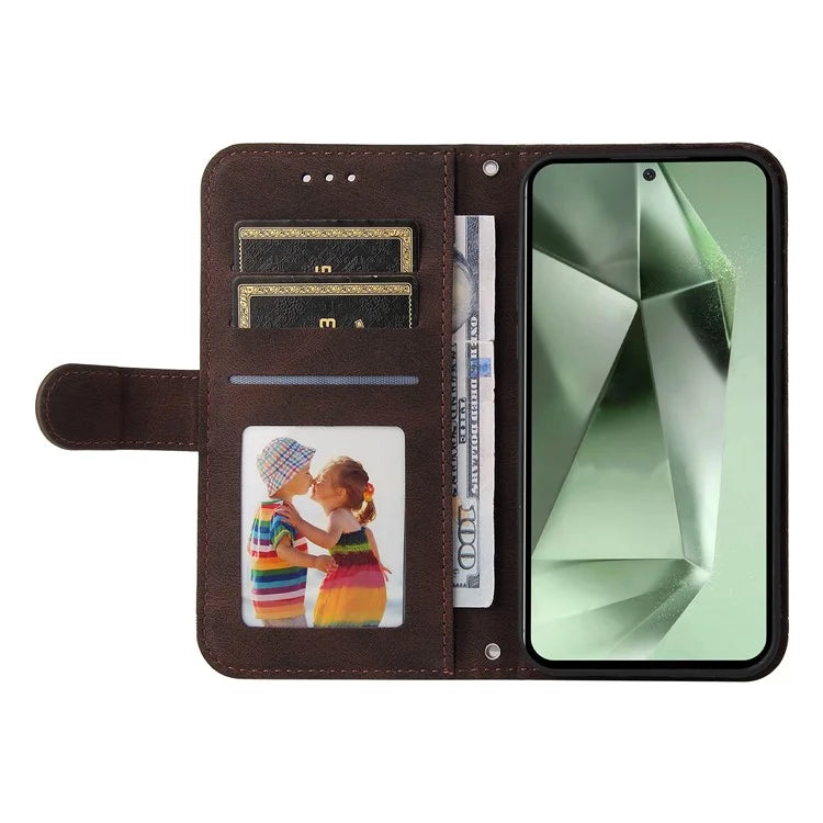For Samsung Galaxy S24 FE Wallet Case Leather Phone Cover Tree Pattern Hardware