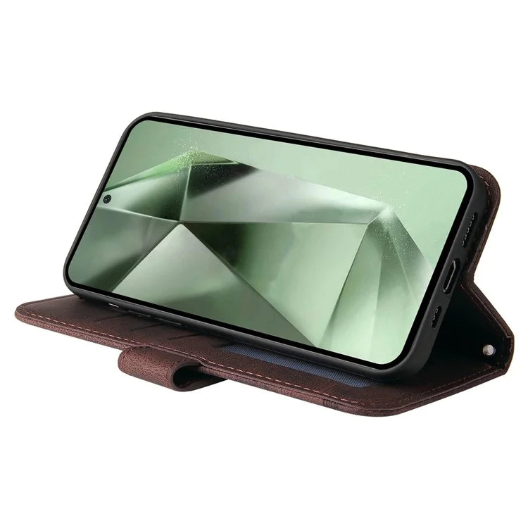 For Samsung Galaxy S24 FE Wallet Case Leather Phone Cover Tree Pattern Hardware