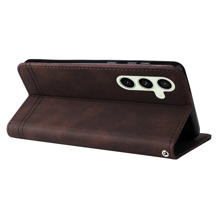 For Samsung Galaxy S24 FE Wallet Case Leather Phone Cover Tree Pattern Hardware