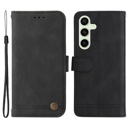 For Samsung Galaxy S24 FE Wallet Case Leather Phone Cover Tree Pattern Hardware