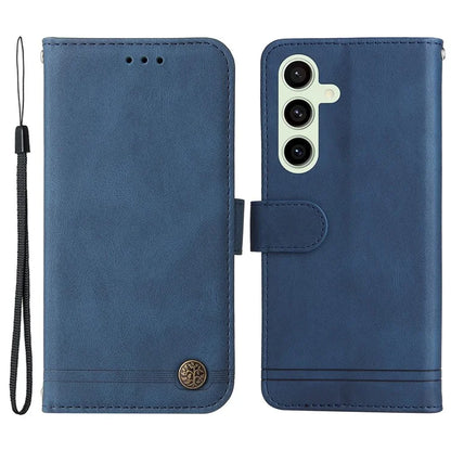 For Samsung Galaxy S24 FE Wallet Case Leather Phone Cover Tree Pattern Hardware