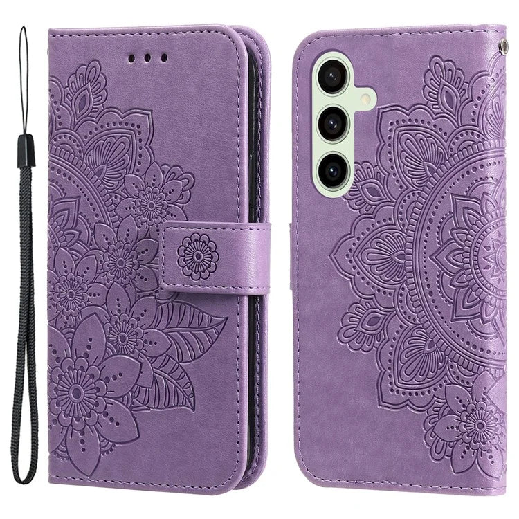 For Samsung Galaxy S24 FE Case Wallet Leather Phone Cover Flower Pattern