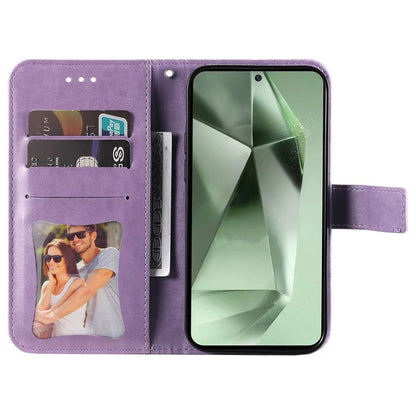For Samsung Galaxy S24 FE Case Wallet Leather Phone Cover Flower Pattern
