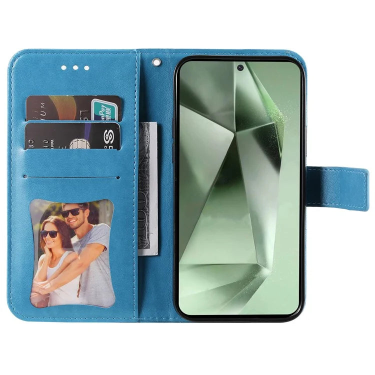 For Samsung Galaxy S24 FE Case Wallet Leather Phone Cover Flower Pattern