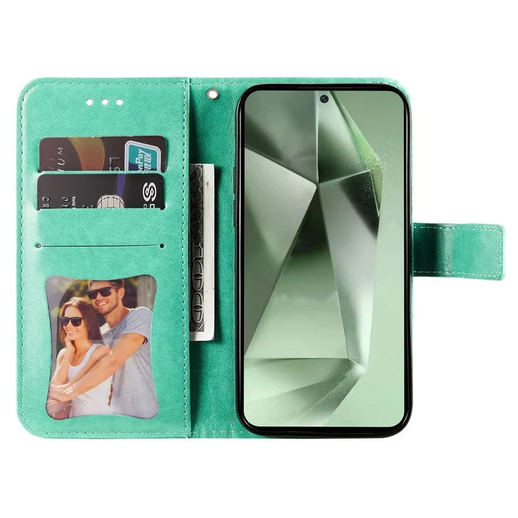 For Samsung Galaxy S24 FE Case Wallet Leather Phone Cover Flower Pattern