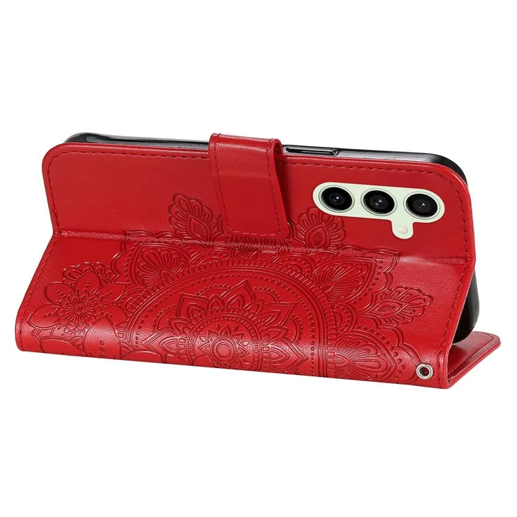 For Samsung Galaxy S24 FE Case Wallet Leather Phone Cover Flower Pattern