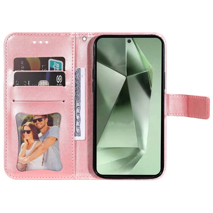 For Samsung Galaxy S24 FE Case Wallet Leather Phone Cover Flower Pattern