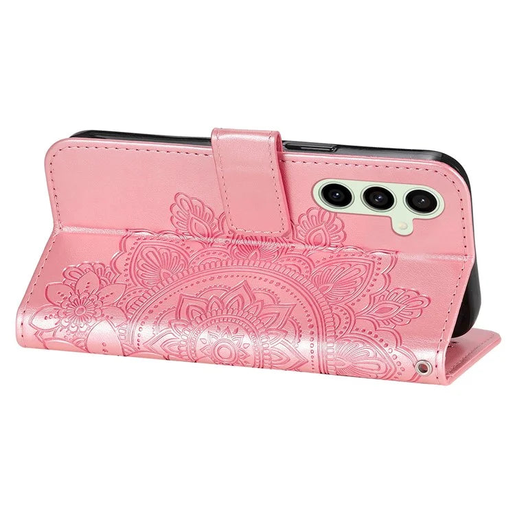 For Samsung Galaxy S24 FE Case Wallet Leather Phone Cover Flower Pattern