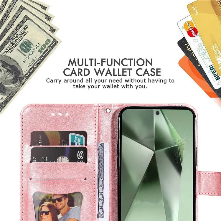 For Samsung Galaxy S24 FE Case Wallet Leather Phone Cover Flower Pattern