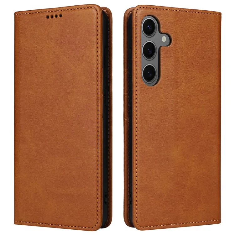 For Samsung Galaxy S24 Leather Case RFID Blocking Wallet Cover Magnetic Closing