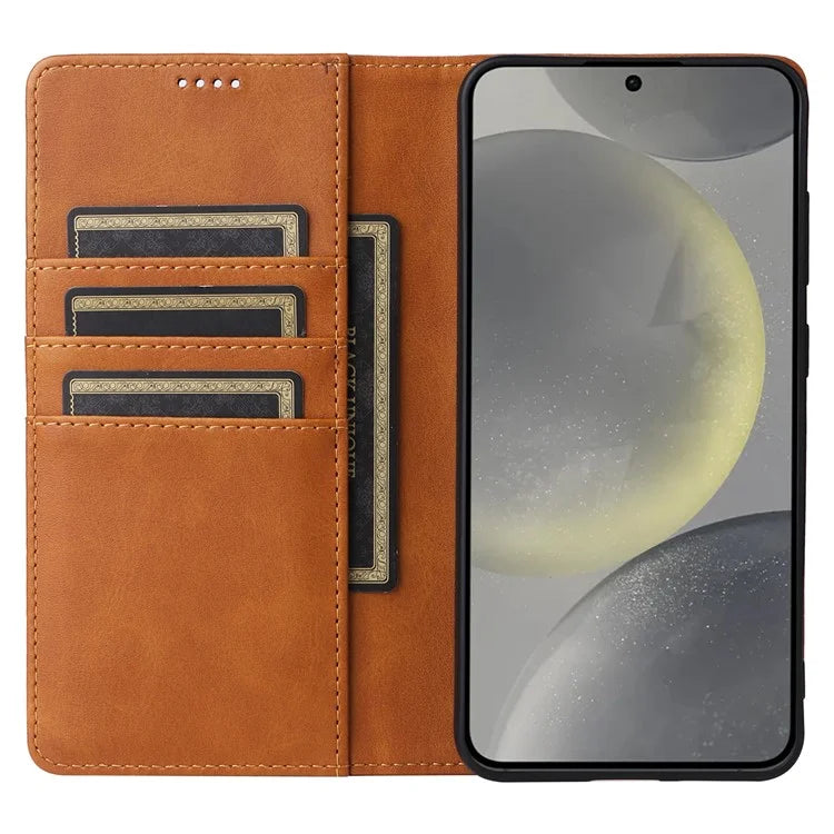 For Samsung Galaxy S24 Leather Case RFID Blocking Wallet Cover Magnetic Closing