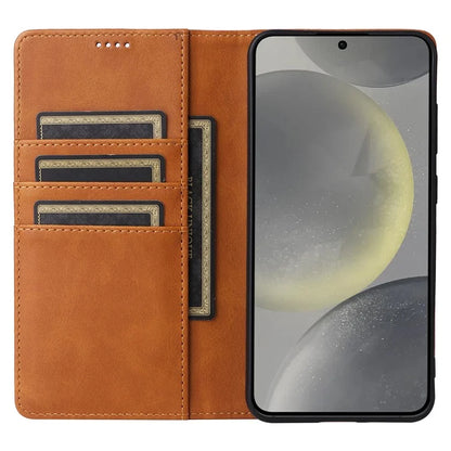 For Samsung Galaxy S24 Leather Case RFID Blocking Wallet Cover Magnetic Closing