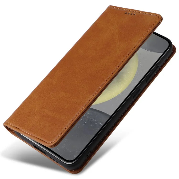 For Samsung Galaxy S24 Leather Case RFID Blocking Wallet Cover Magnetic Closing