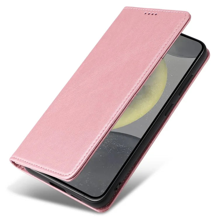 For Samsung Galaxy S24 Leather Case RFID Blocking Wallet Cover Magnetic Closing