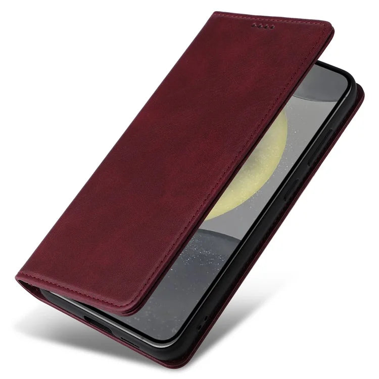 For Samsung Galaxy S24 Leather Case RFID Blocking Wallet Cover Magnetic Closing