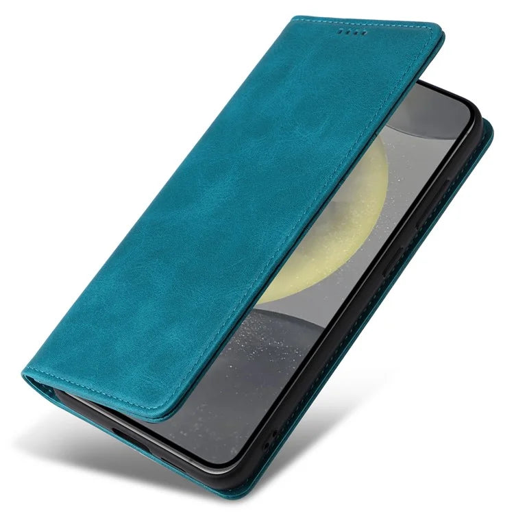 For Samsung Galaxy S24 Leather Case RFID Blocking Wallet Cover Magnetic Closing