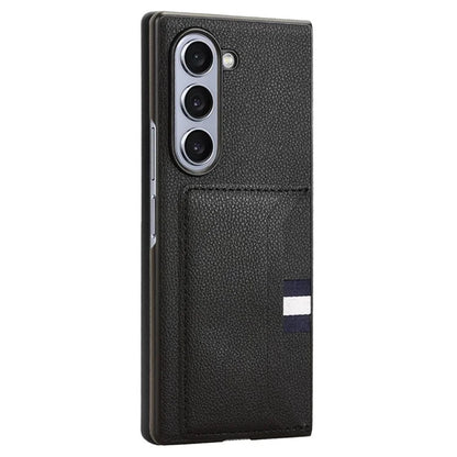 For Samsung Galaxy Z Fold6 5G Case Card Holder Litchi Texture Leather+PC Folding Phone Cover