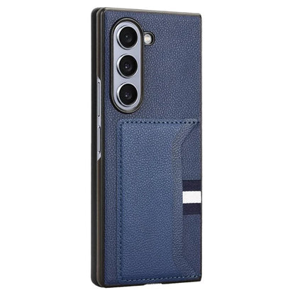 For Samsung Galaxy Z Fold6 5G Case Card Holder Litchi Texture Leather+PC Folding Phone Cover