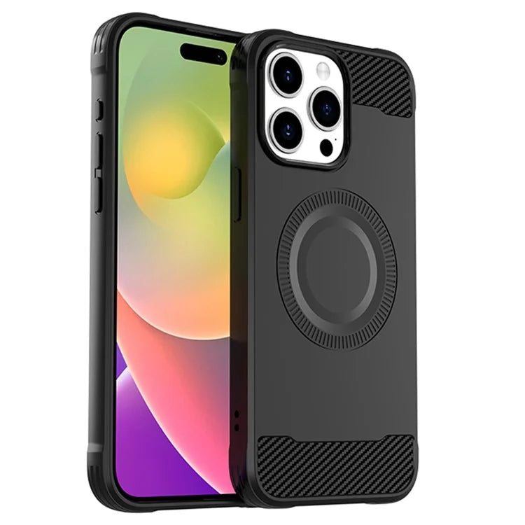 For iPhone 15 Pro Max Case Shockproof TPU Phone Cover Compatible with MagSafe