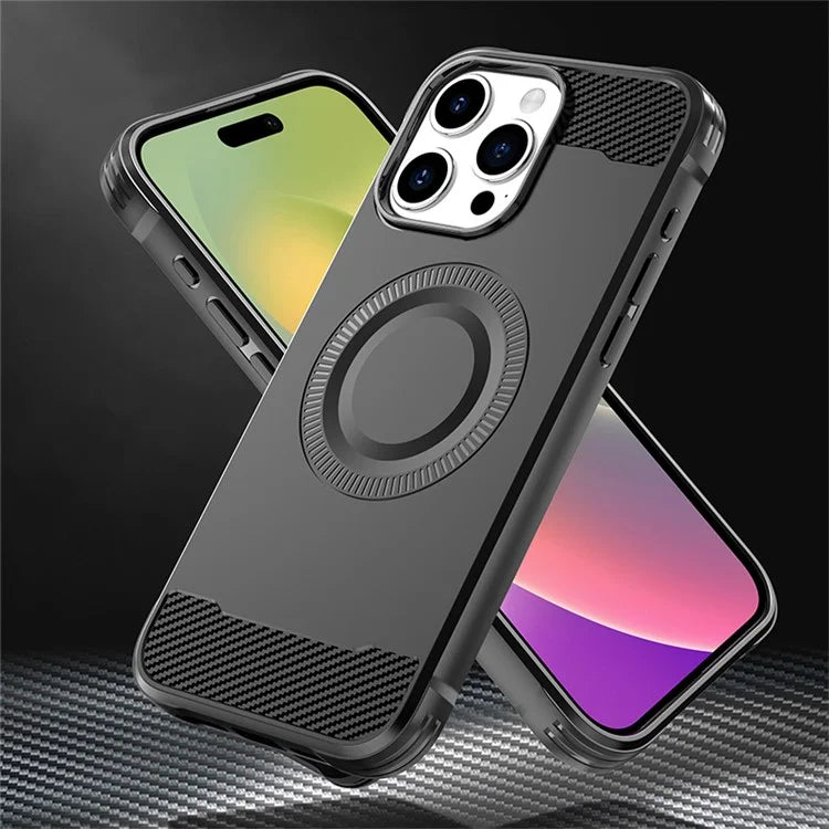 For iPhone 15 Pro Max Case Shockproof TPU Phone Cover Compatible with MagSafe