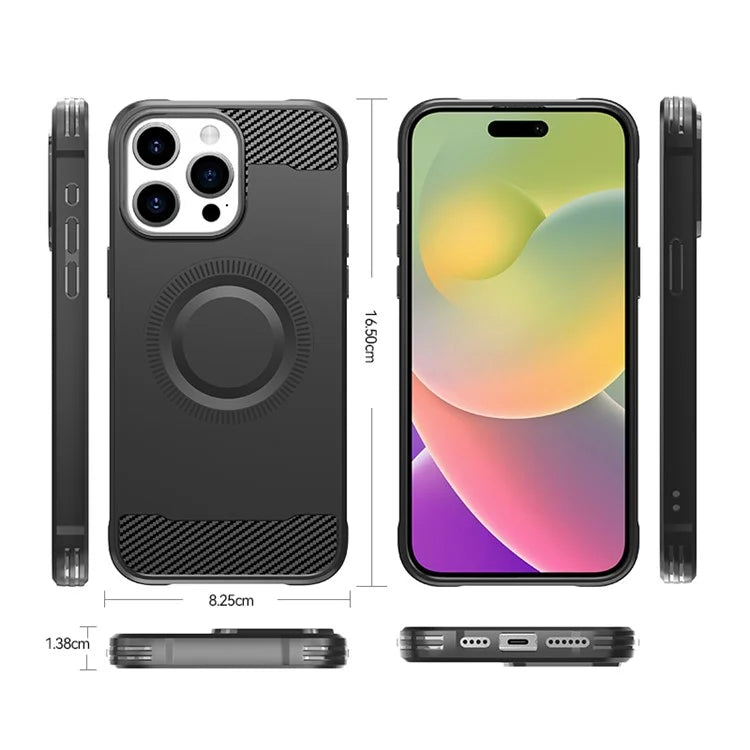 For iPhone 15 Pro Max Case Shockproof TPU Phone Cover Compatible with MagSafe