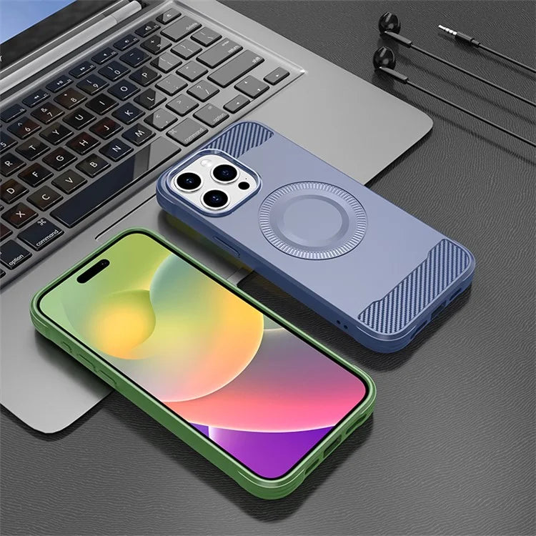For iPhone 15 Pro Max Case Shockproof TPU Phone Cover Compatible with MagSafe