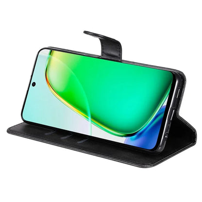 For vivo Y28 4G / iQOO Z9x 5G Case PU Leather Stand Phone Cover with Zipper Pocket