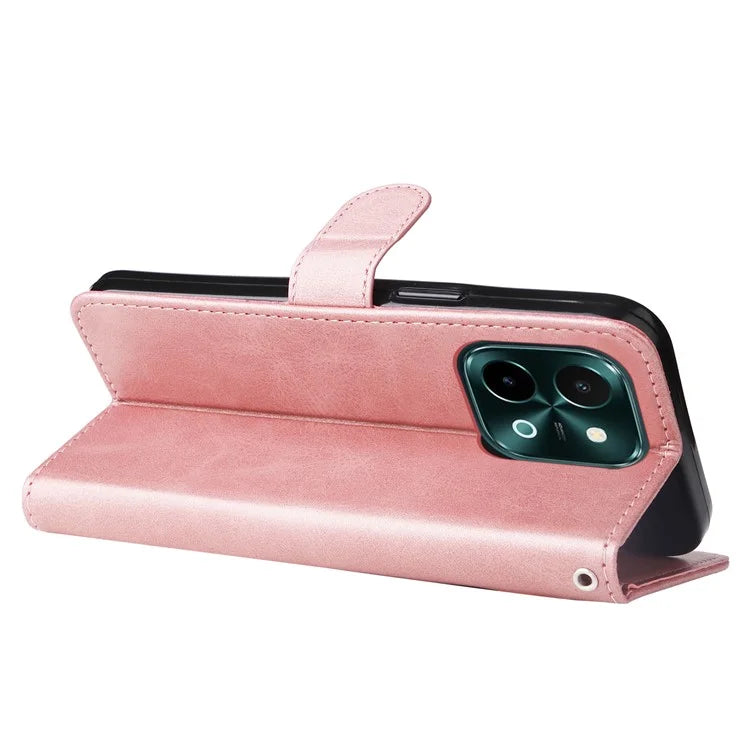 For vivo Y28 4G / iQOO Z9x 5G Case PU Leather Stand Phone Cover with Zipper Pocket