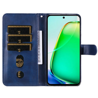 For vivo Y28 4G / iQOO Z9x 5G Case PU Leather Stand Phone Cover with Zipper Pocket