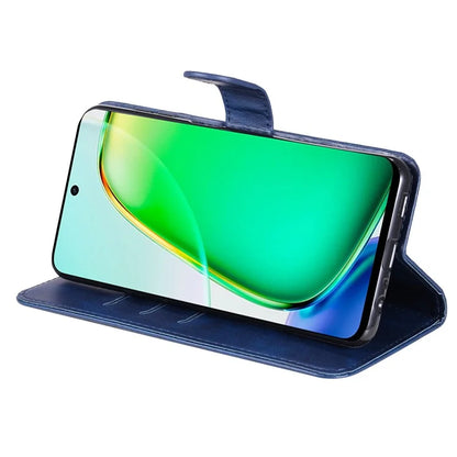 For vivo Y28 4G / iQOO Z9x 5G Case PU Leather Stand Phone Cover with Zipper Pocket
