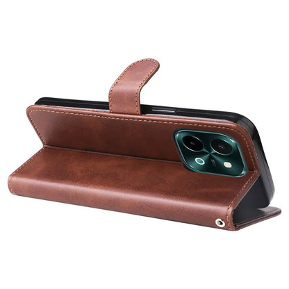 For vivo Y28 4G / iQOO Z9x 5G Case PU Leather Stand Phone Cover with Zipper Pocket