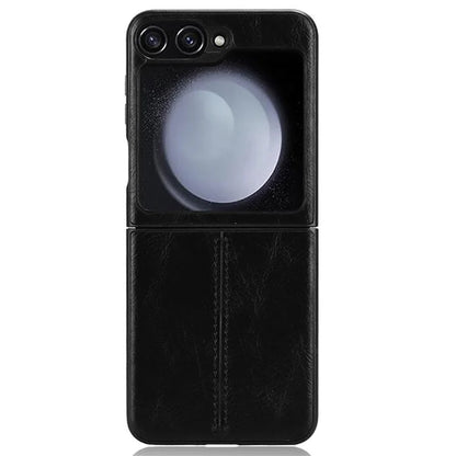 For Samsung Galaxy Z Flip6 5G Case Stitching Lines Cowhide Texture Leather Back Phone Cover