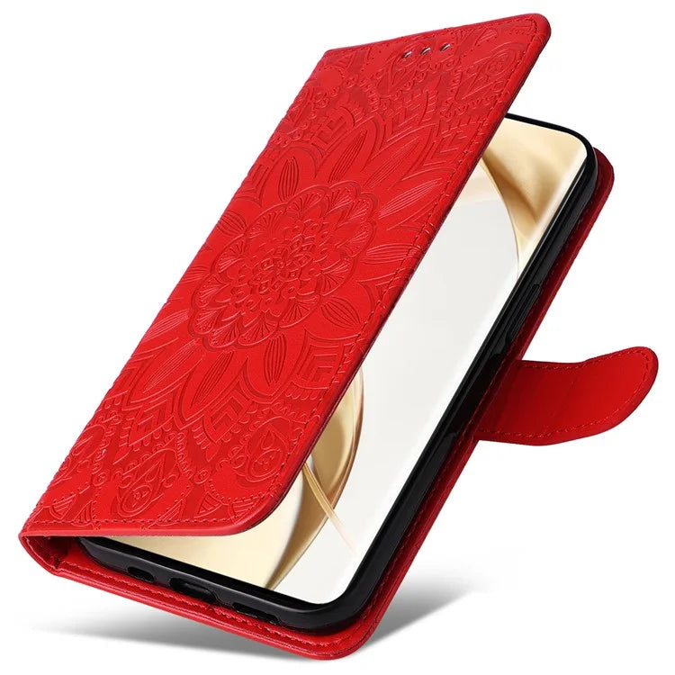 For Honor 200 Pro 5G Case PU Leather Wallet Phone Cover Sunflower Pattern