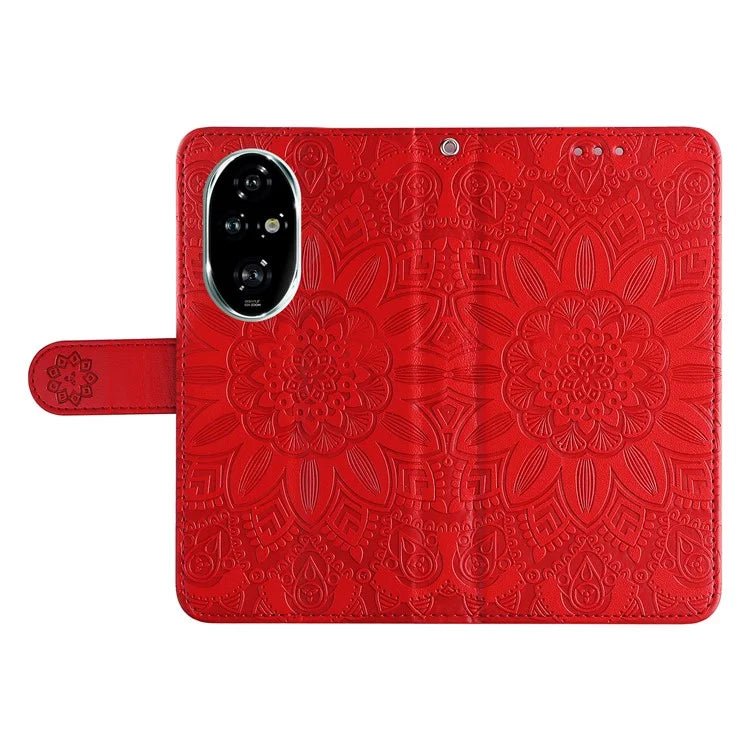 For Honor 200 Pro 5G Case PU Leather Wallet Phone Cover Sunflower Pattern