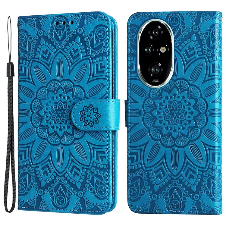 For Honor 200 Pro 5G Case PU Leather Wallet Phone Cover Sunflower Pattern