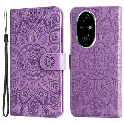 For Honor 200 Pro 5G Case PU Leather Wallet Phone Cover Sunflower Pattern