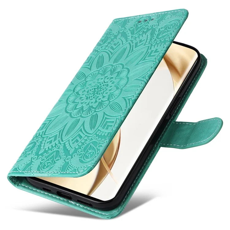 For Honor 200 Pro 5G Case PU Leather Wallet Phone Cover Sunflower Pattern