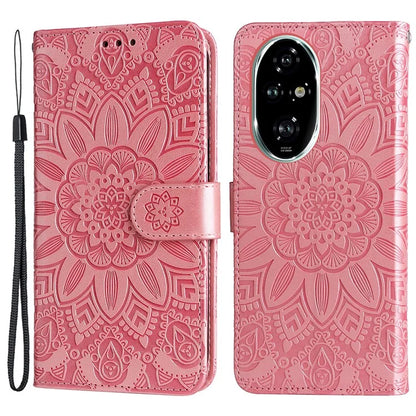 For Honor 200 Pro 5G Case PU Leather Wallet Phone Cover Sunflower Pattern