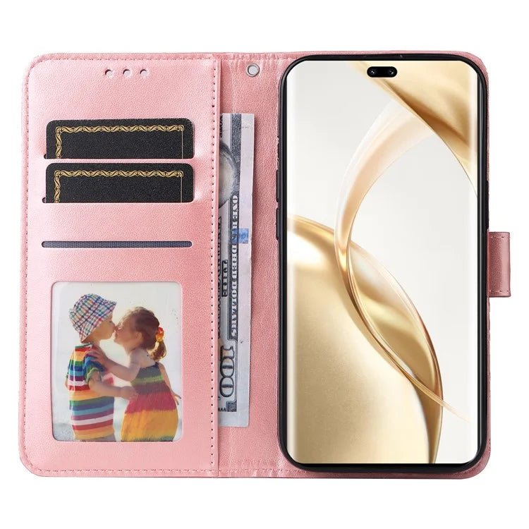 For Honor 200 Pro 5G Case PU Leather Wallet Phone Cover Sunflower Pattern