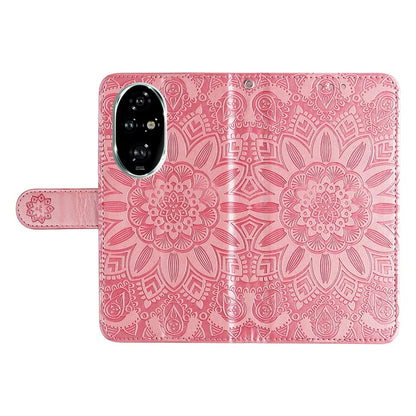 For Honor 200 Pro 5G Case PU Leather Wallet Phone Cover Sunflower Pattern