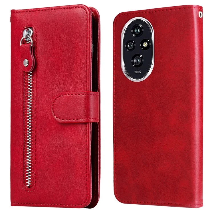 For Honor 200 5G Case Wallet PU Leather Zipper Phone Cover