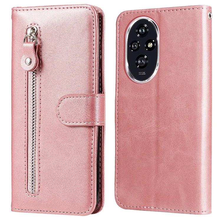 For Honor 200 5G Case Wallet PU Leather Zipper Phone Cover