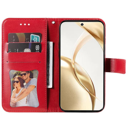 For Honor 200 5G Case PU Leather Flower Phone Cover with Hand Strap
