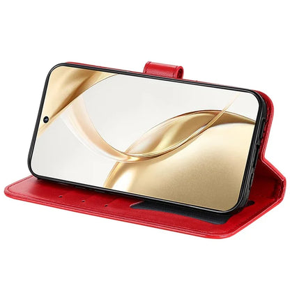 For Honor 200 5G Case PU Leather Flower Phone Cover with Hand Strap