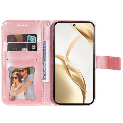 For Honor 200 5G Case PU Leather Flower Phone Cover with Hand Strap