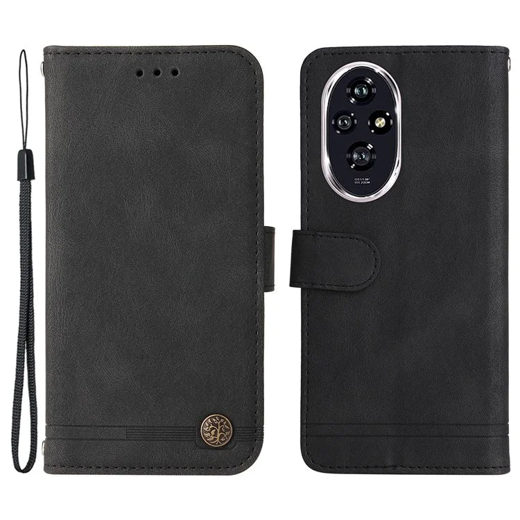 For Honor 200 5G Case Skin-Touch PU Leather Phone Cover Tree Pattern Hardware