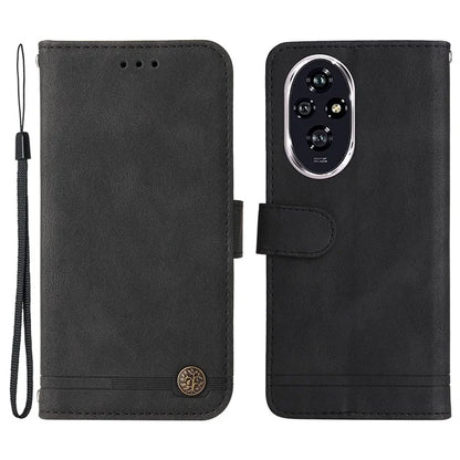 For Honor 200 5G Case Skin-Touch PU Leather Phone Cover Tree Pattern Hardware