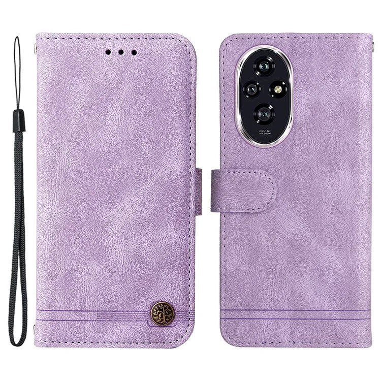 For Honor 200 5G Case Skin-Touch PU Leather Phone Cover Tree Pattern Hardware